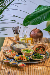 table with food vietnamese