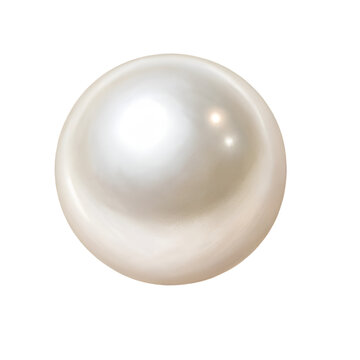 White pearl. isolated on white background.