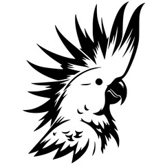 Punk Cockatoo Portrait Silhouette