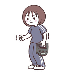 握力をはかるイラスト