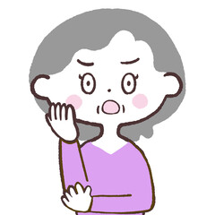 噂話のシニア女性イラスト