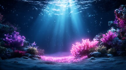 Enchanting underwater scene with vibrant coral reefs