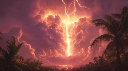 Tropical Storm, Lightning, Paradise