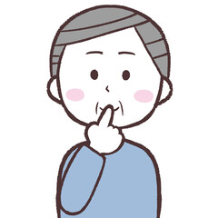 お静かにシニア男性イラスト