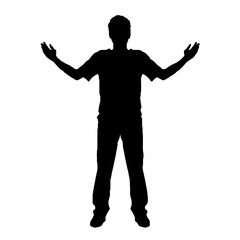 man silhouette  open arm