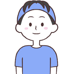 スキンケアする男性の上半身イラスト