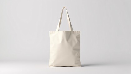 Tote bag mockup with blank front, soft canvas texture