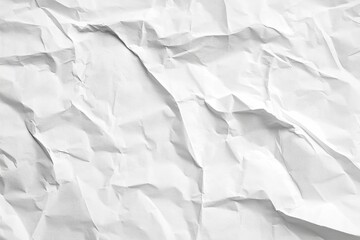 Obraz premium Crumpled White Paper Texture Full Frame, Monochrome Image, Abstract Background, paper texture, crumpled paper texture, monochrome