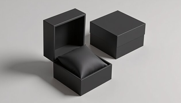 Watch box mockup with interior padding, no logo
