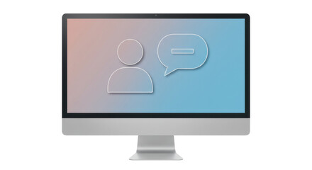 Isolated monitor with remove user icon