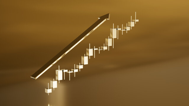 Golden Arrow of Success: Soaring Financial Growth and Ascending Market Trends