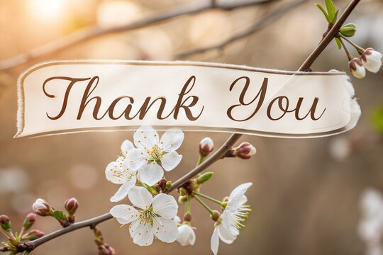 Thank you concept with flower. (Thank You)