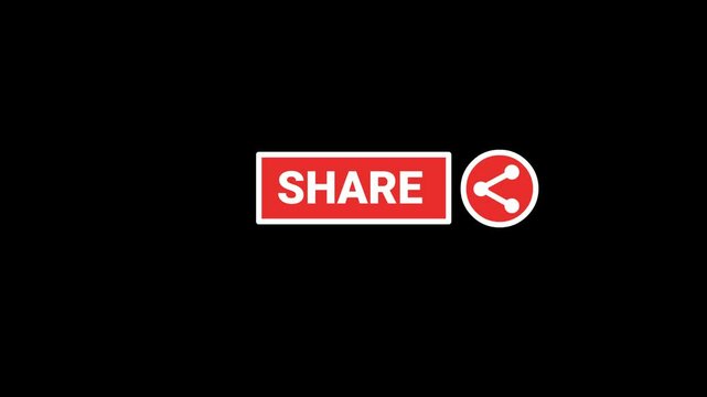 share button animation with text transparent background