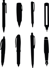 Pens Silhouette Vector Set for Art, Design, and Creative Inspiration
