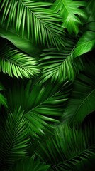 nature conservation concept. Lush green palm leaves create a vibrant tropical backdrop.