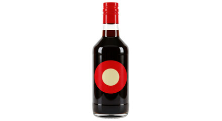 Isolated Bottle of Red Liquid