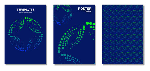 Modern gradient poster background vector set.