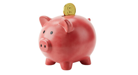 Isolated Pink Piggy Bank