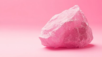 Vivid pink quartz rock against a harmonious monochrome background