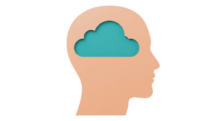 Isolated Head with Cloud