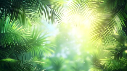 Obraz premium Tropical Forest Sunlight View