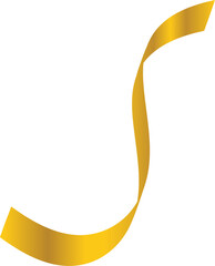 Gold shiny ribbons set. Decoration for party, holiday, New Year