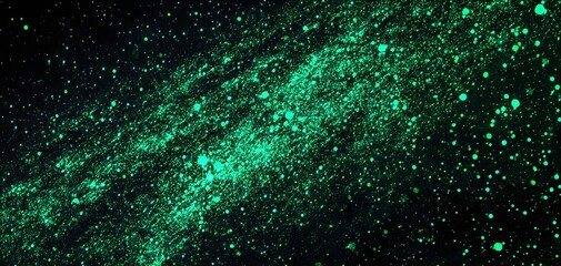 Grainy Green-Black Abstract Retro Vibe with Rough Texture and Glowing Light – Empty Space for Design