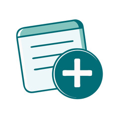 Obraz premium Icon representing document addition with plus sign 