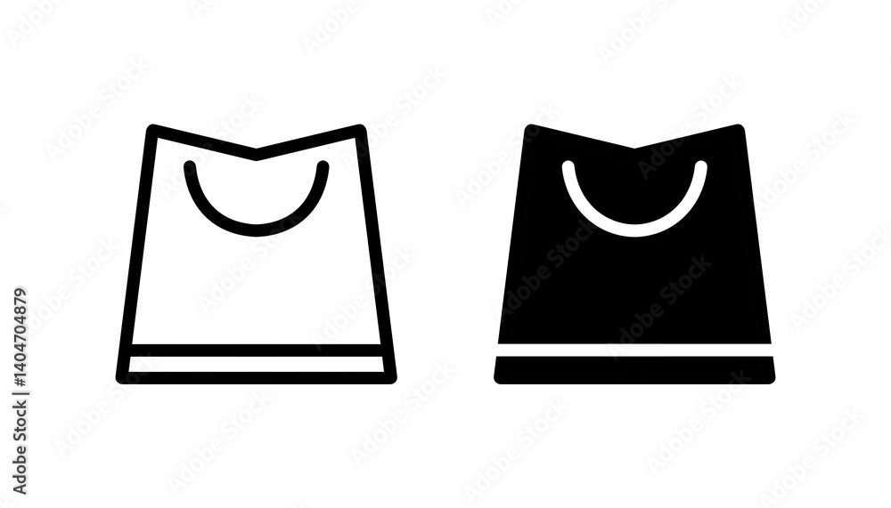 Poster shopping bag icon set with simple and modern design for web