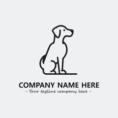Dog illustration black and white for logo company vector image
