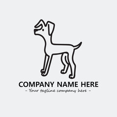 Dog illustration black and white for logo company vector image
