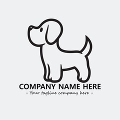 Dog illustration black and white for logo company vector image
