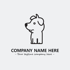 Dog illustration black and white for logo company vector image
