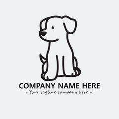 Obraz premium Dog illustration black and white for logo company vector image 