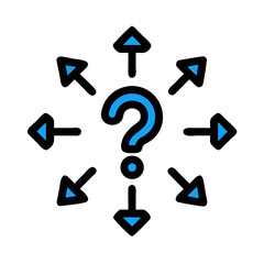 Question Mark Surrounded by Arrows Icon Design