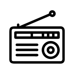 Radio with Tuning Antenna Icon Design