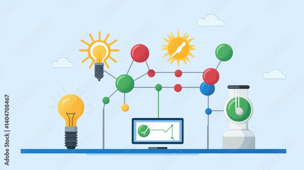 Poster educational circuit testing tools overview science laboratory infographic digital environment concep