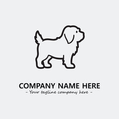 Dog illustration black and white for logo company vector image
