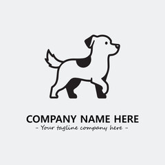 Dog illustration black and white for logo company vector image
