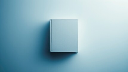 A solitary blue book resting on a smooth surface with soft lighting, evoking calm and creativity