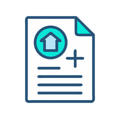 Real Estate Document with Plus Icon Design