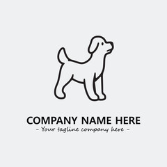 Dog illustration black and white for logo company vector image
