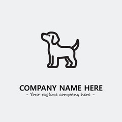 Dog illustration black and white for logo company vector image
