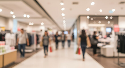 Blurred Moments: A Shopping Mall's Gentle Hum AI Generated