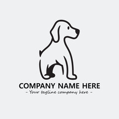 Dog illustration black and white for logo company vector image
