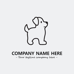 Dog illustration black and white for logo company vector image
