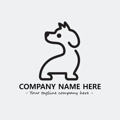 Dog illustration black and white for logo company vector image

