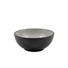 A sleek black ceramic bowl with a subtle speckled interior, perfect for serving small dishes or as a decorative piece.