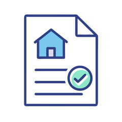 Real Estate Paper with Checkmark Icon Design