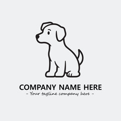 Dog illustration black and white for logo company vector image
